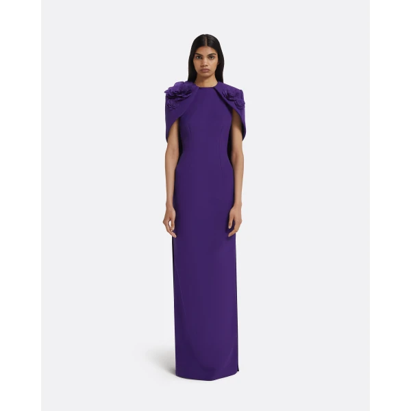 Safiyaa Lennox Long Dress in Pansy with Pansy Embellishment, view 2