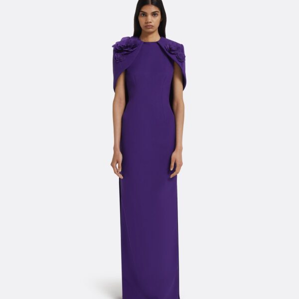 Lennox Long Dress in Pansy with Pansy Embellishment - Image 2