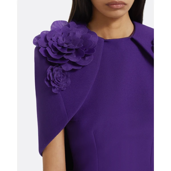 Safiyaa Lennox Long Dress in Pansy with Pansy Embellishment, view 4