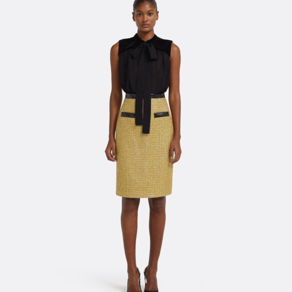 Lucas Midi Skirt in Yellow Gold - Image 2