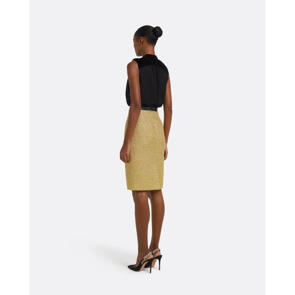 Safiyaa Lucas Midi Skirt in Yellow Gold, view 3