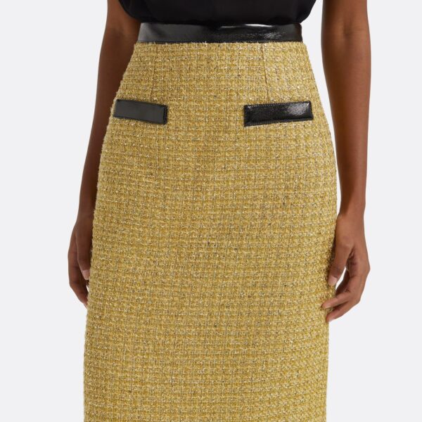 Lucas Midi Skirt in Yellow Gold - Image 4