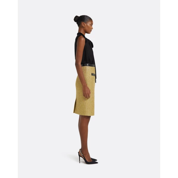 Safiyaa Lucas Midi Skirt in Yellow Gold, view 5