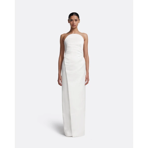 Safiyaa Misaki Long Dress in Porcelain, view 2