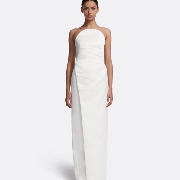 Misaki Long Dress in Porcelain - Image 2