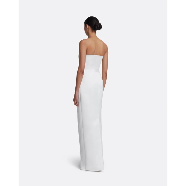 Safiyaa Misaki Long Dress in Porcelain, view 3