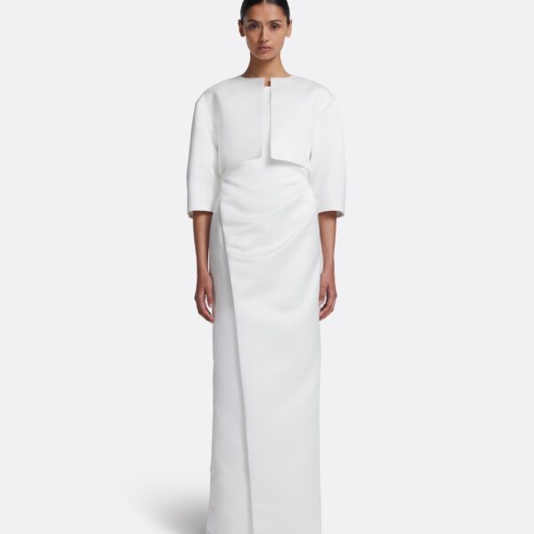 Misaki Long Dress in Porcelain - Image 6