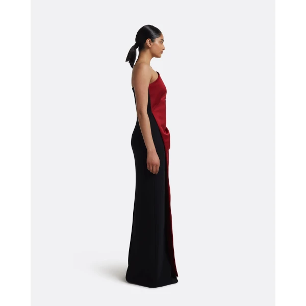 Safiyaa Misaki Long Dress in Swinton on Black, view 5