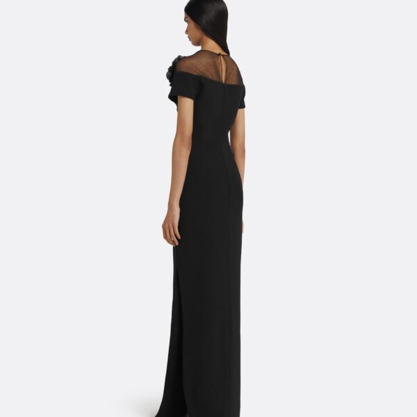 Noah Long Dress in Black with Black Embellishment - Image 3