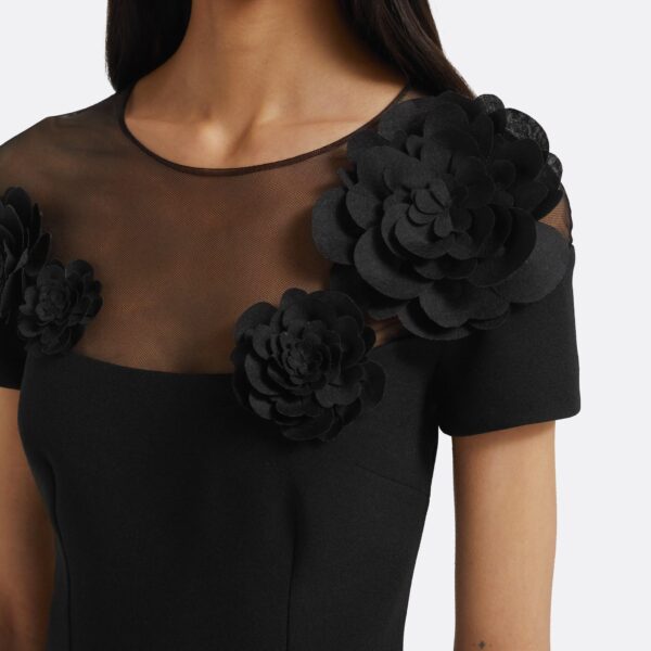 Noah Long Dress in Black with Black Embellishment - Image 4