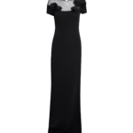 Noah Long Dress in Black with Black Embellishment