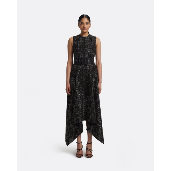 Safiyaa Okimi Dress in Black & Gold, view 2