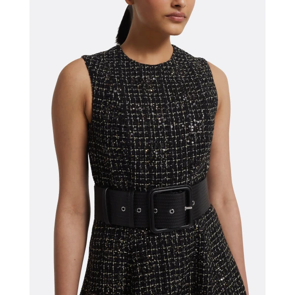 Safiyaa Okimi Dress in Black & Gold, view 4