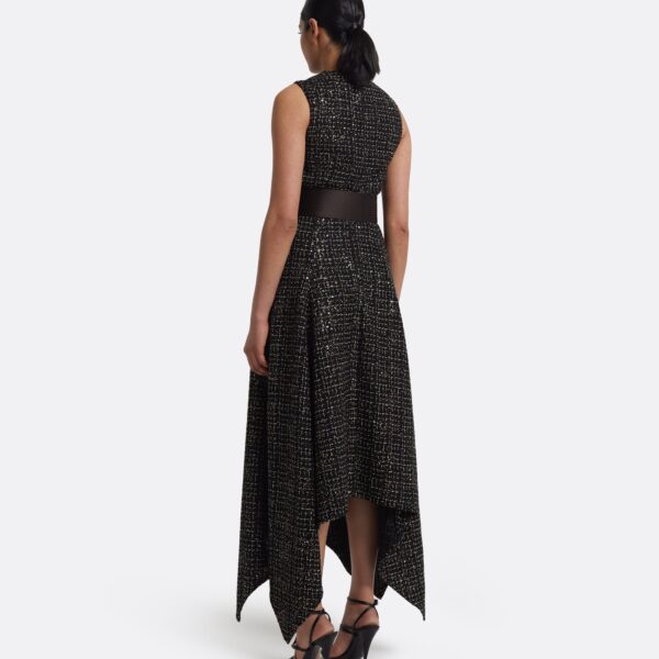 Okimi Dress in Peat Brown On Black & Gold - Image 3