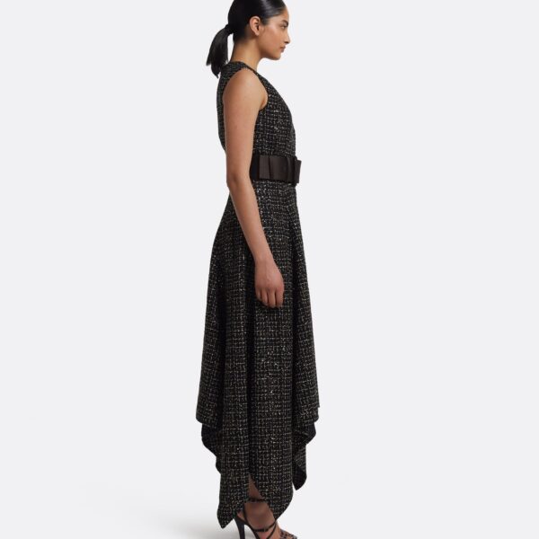 Okimi Dress in Peat Brown On Black & Gold - Image 5