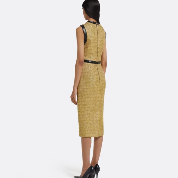 Peyton Midi Dress in Yellow Gold - Image 3