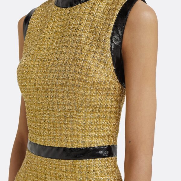 Peyton Midi Dress in Yellow Gold - Image 4