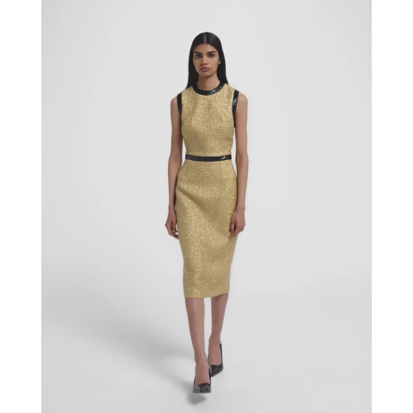Peyton Midi Dress in Yellow Gold - Image 6