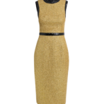 Peyton Midi Dress in Yellow Gold