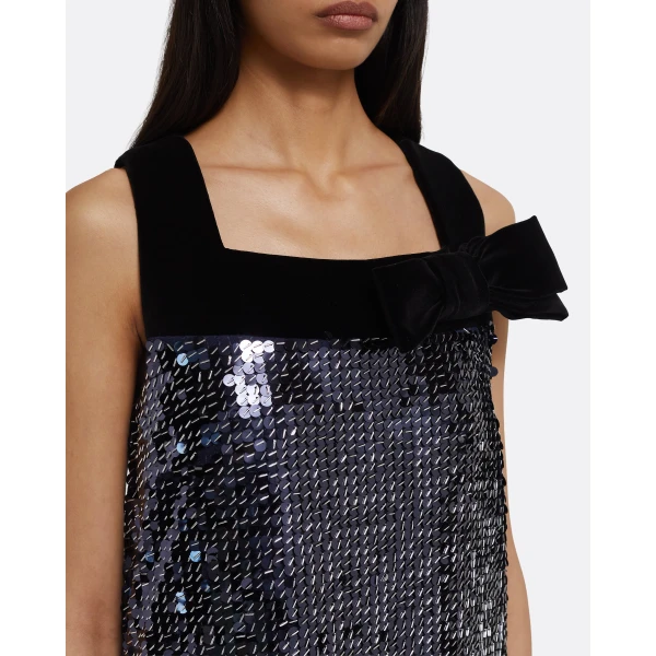 Safiyaa Quincy Long Dress in Navy & Silver, view 4