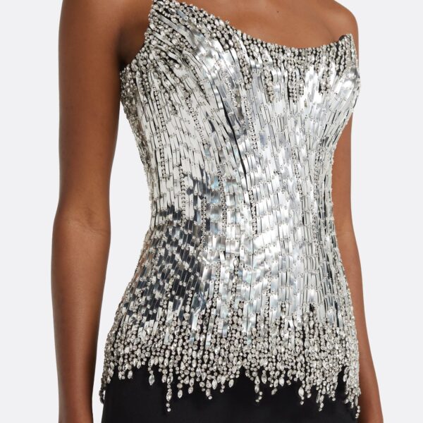 Regan Long Dress in Black with Crystal - Image 4
