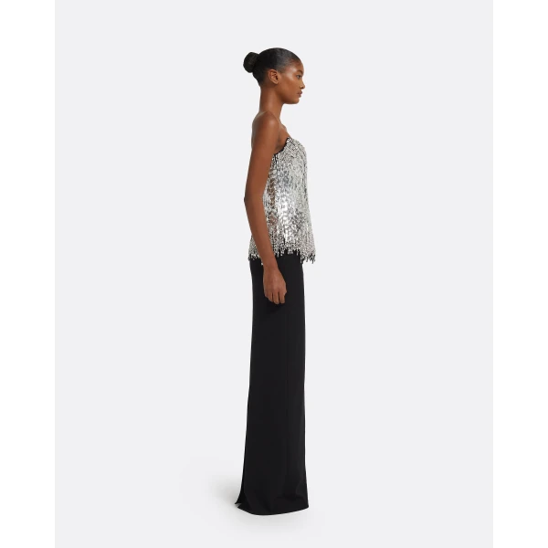 Safiyaa Regan Long Dress in Black with Crystal, view 5