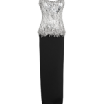 Regan Long Dress in Black with Crystal