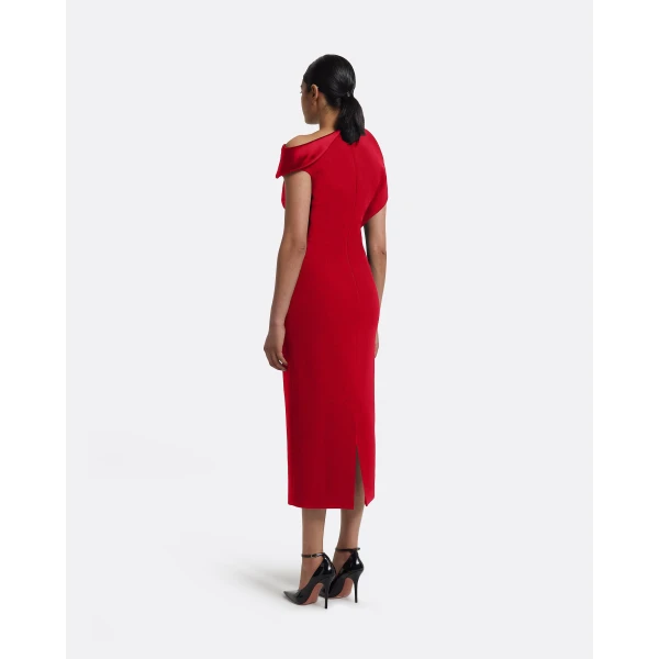 Safiyaa Reina Midi Dress in Crimson with Crystal, view 3