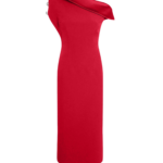 Reina Midi Dress in Crimson with Crystal