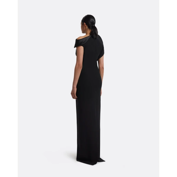 Safiyaa Relena Long Dress in Black with Crystal, view 3