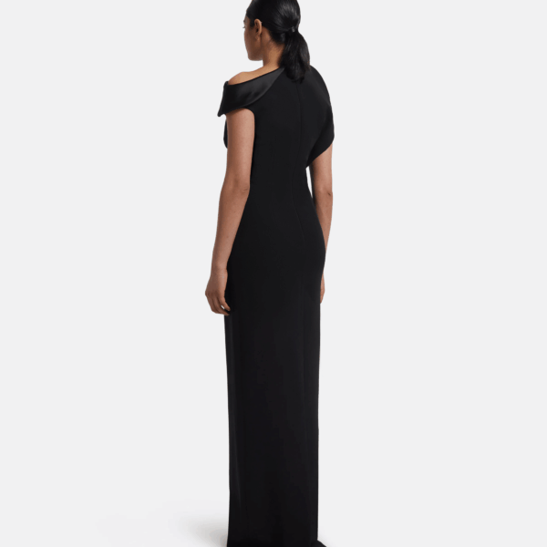 Relena Long Dress in Black with Crystal - Image 3