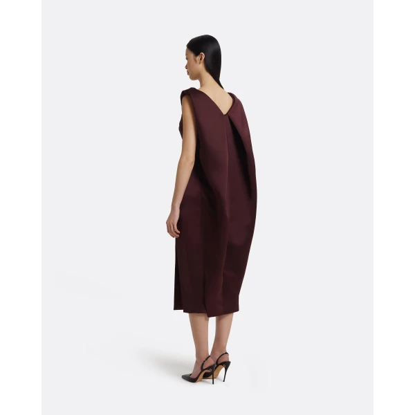 Safiyaa Rika Midi Dress in Wine, view 3