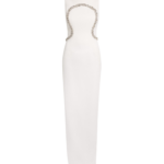 Riley Long Dress in Ivory with Crystal Embellishment