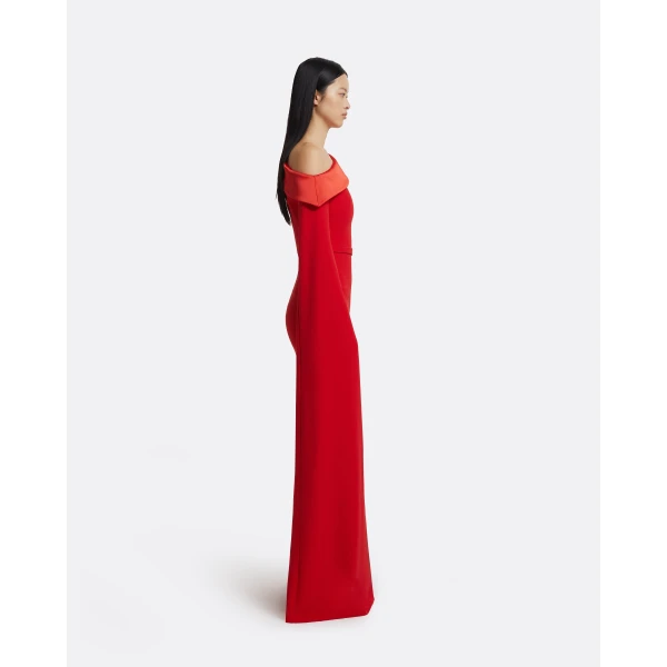 Safiyaa Rinoa Long Dress in Cherry Red, view 5