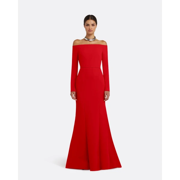 Safiyaa Rory Cherry Red Long Dress, view 2