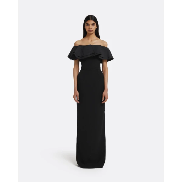 Safiyaa Ryan Long Dress in Black, view 2