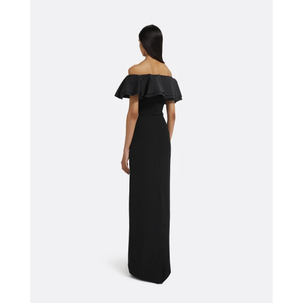 Safiyaa Ryan Long Dress in Black, view 3