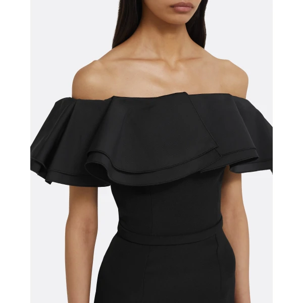 Safiyaa Ryan Long Dress in Black, view 4
