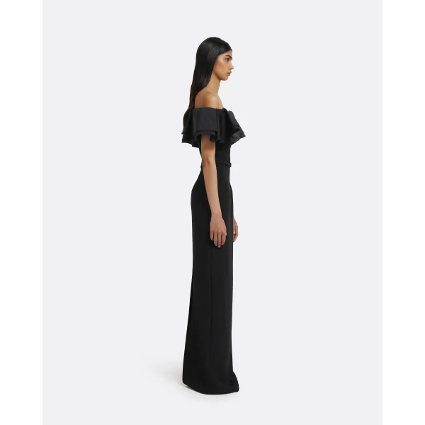 Safiyaa Ryan Long Dress in Black, view 5
