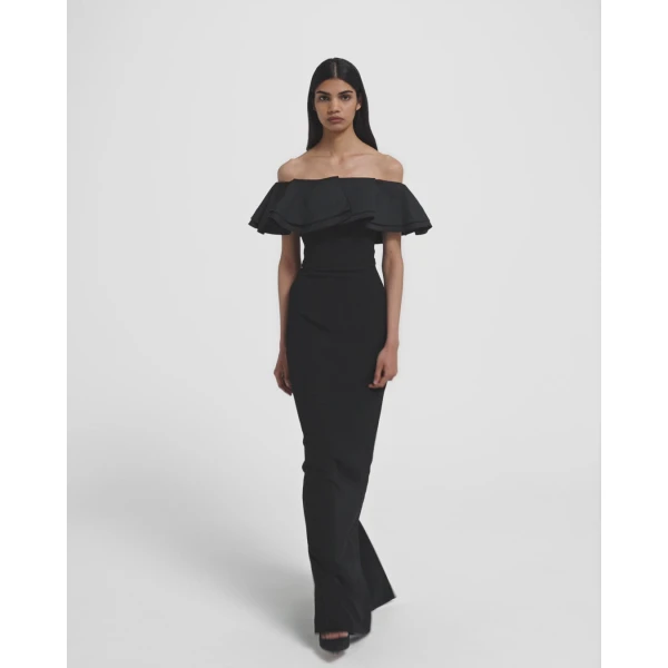 Ryan Long Dress in Black - Image 6