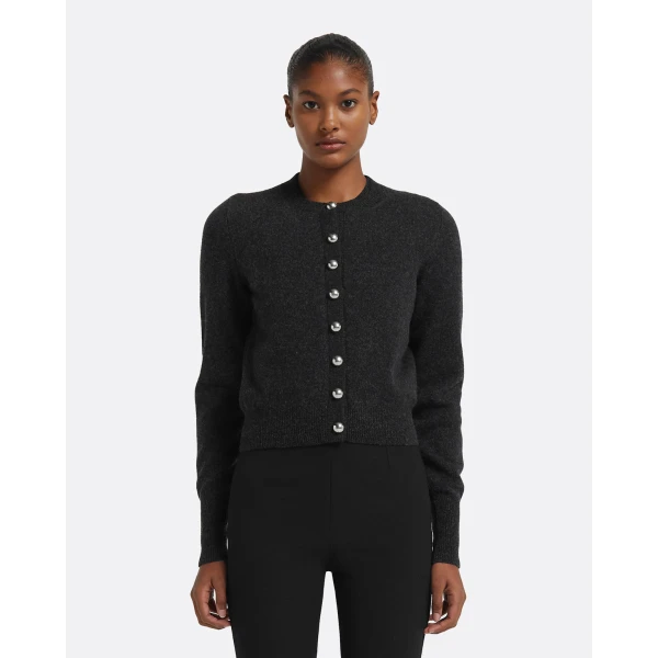 Selen Cardigan in Black Melange - Image 2
