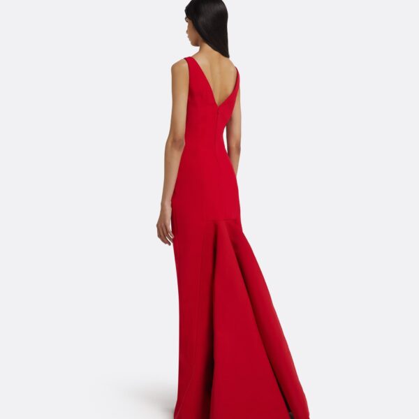 Sloane Long Dress in Lacquer Red on Crimson - Image 3
