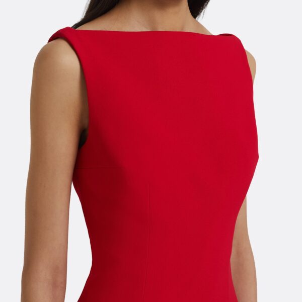 Sloane Long Dress in Lacquer Red on Crimson - Image 4