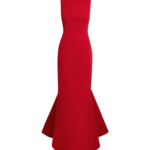 Sloane Long Dress in Lacquer Red on Crimson