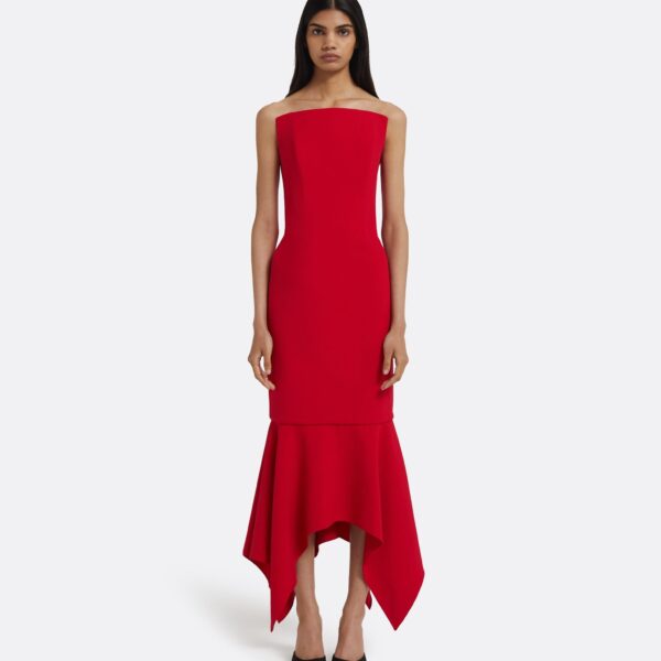 Tegan Midi Dress in Crimson - Image 2