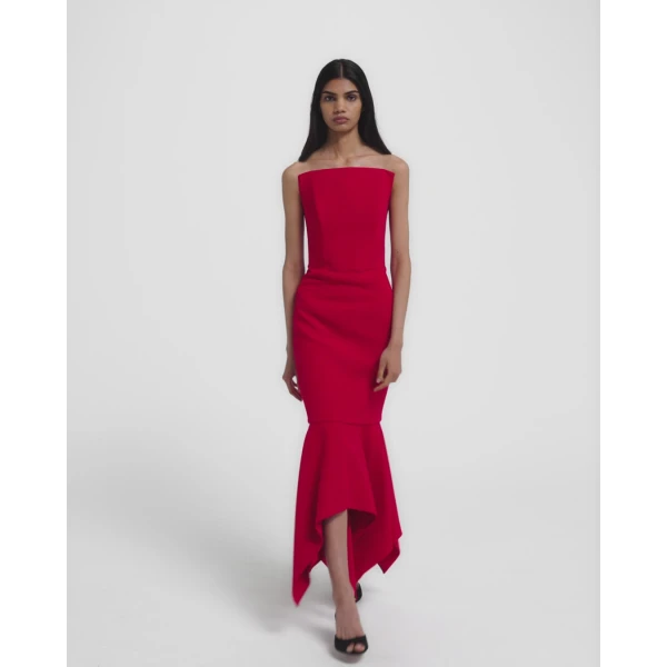 Tegan Midi Dress in Crimson - Image 6