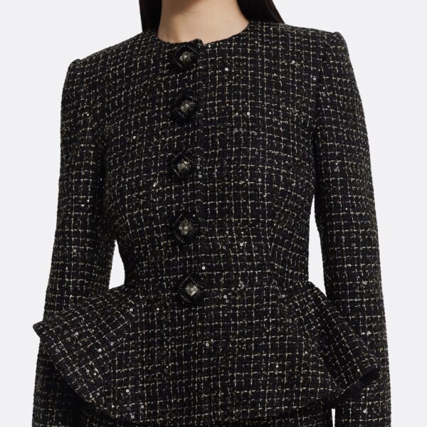 Tomomi Jacket in Black & Gold with Black Pearl - Image 5