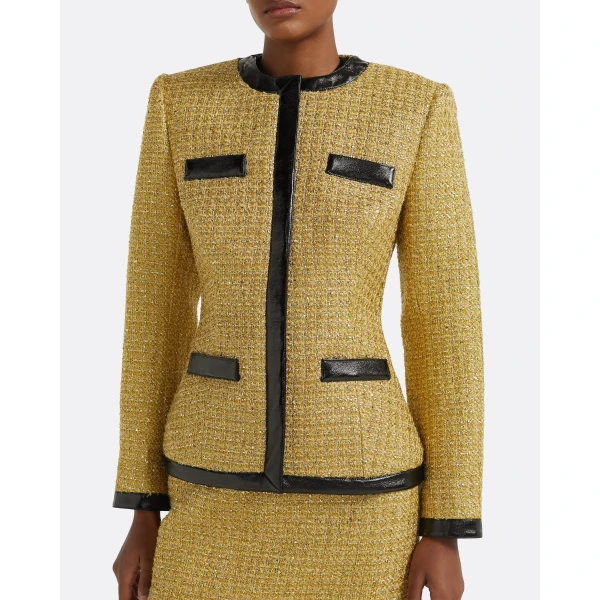 Safiyaa Vesper Jacket in Yellow Gold, view 5