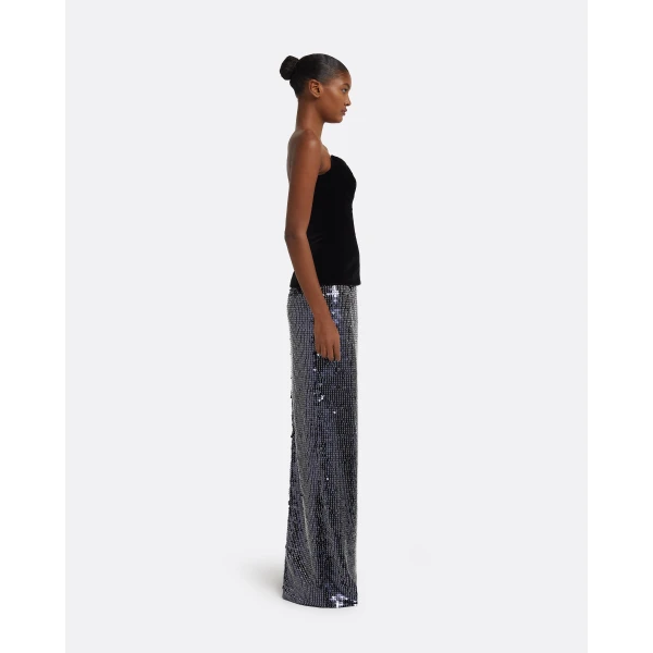 Safiyaa Vick Long Skirt in Navy & Silver, view 4