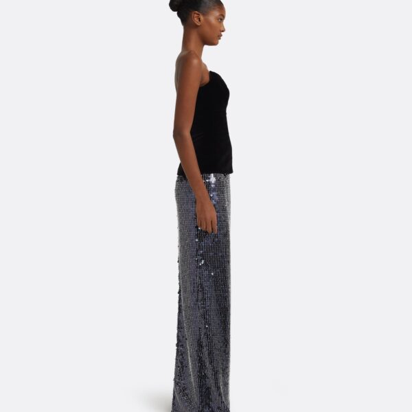 Vick Long Skirt in Navy & Silver - Image 4